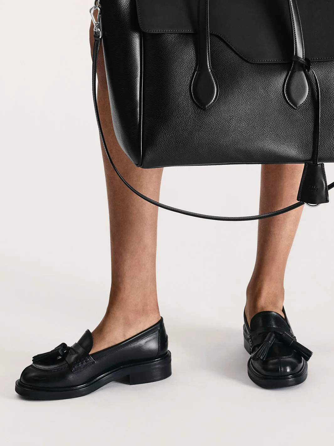 Albaredo Tassel Black Leather Loafer