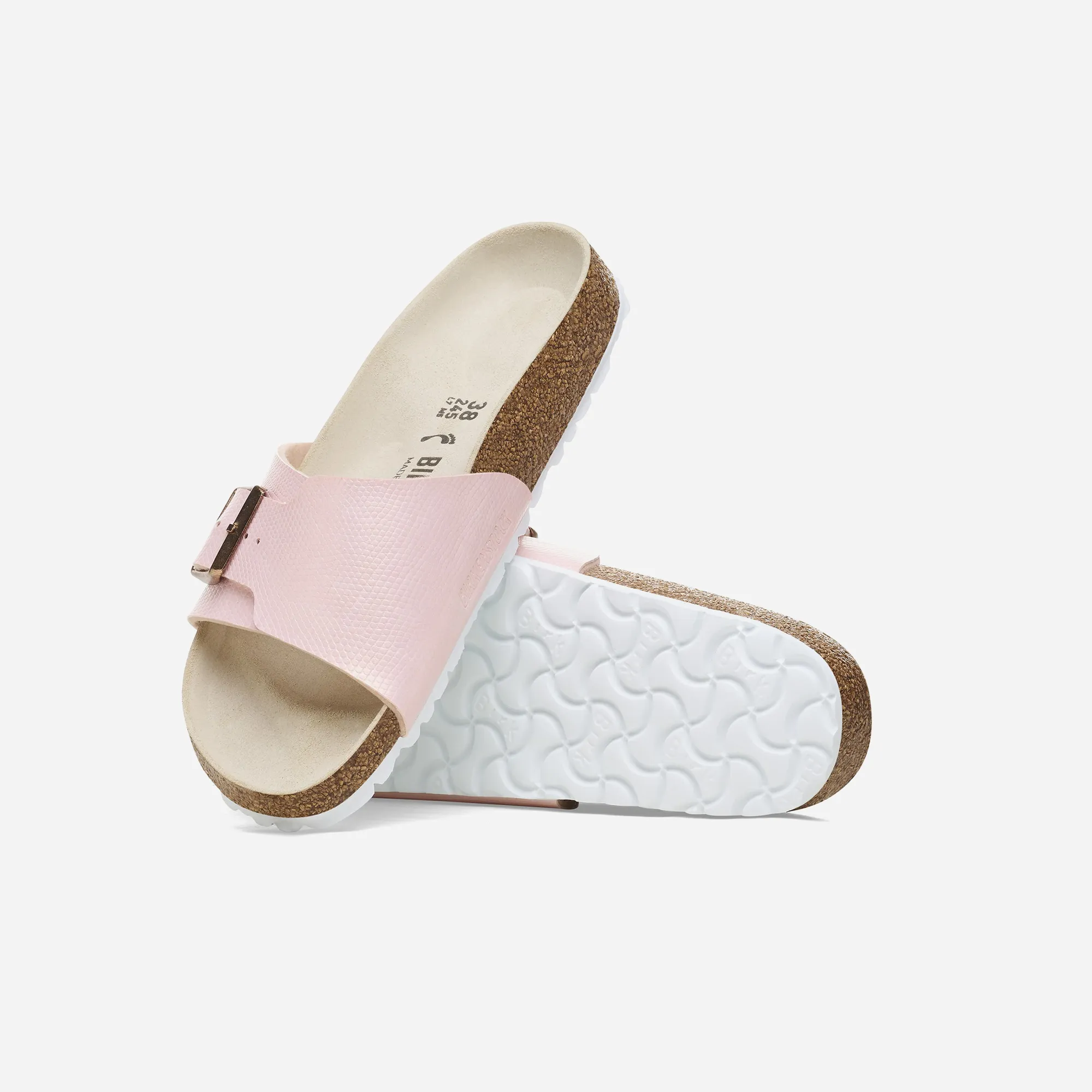 Birkenstock Catalina Birko-Flor Embossed Pink Pink/BF Shiny Lizard Light Rose