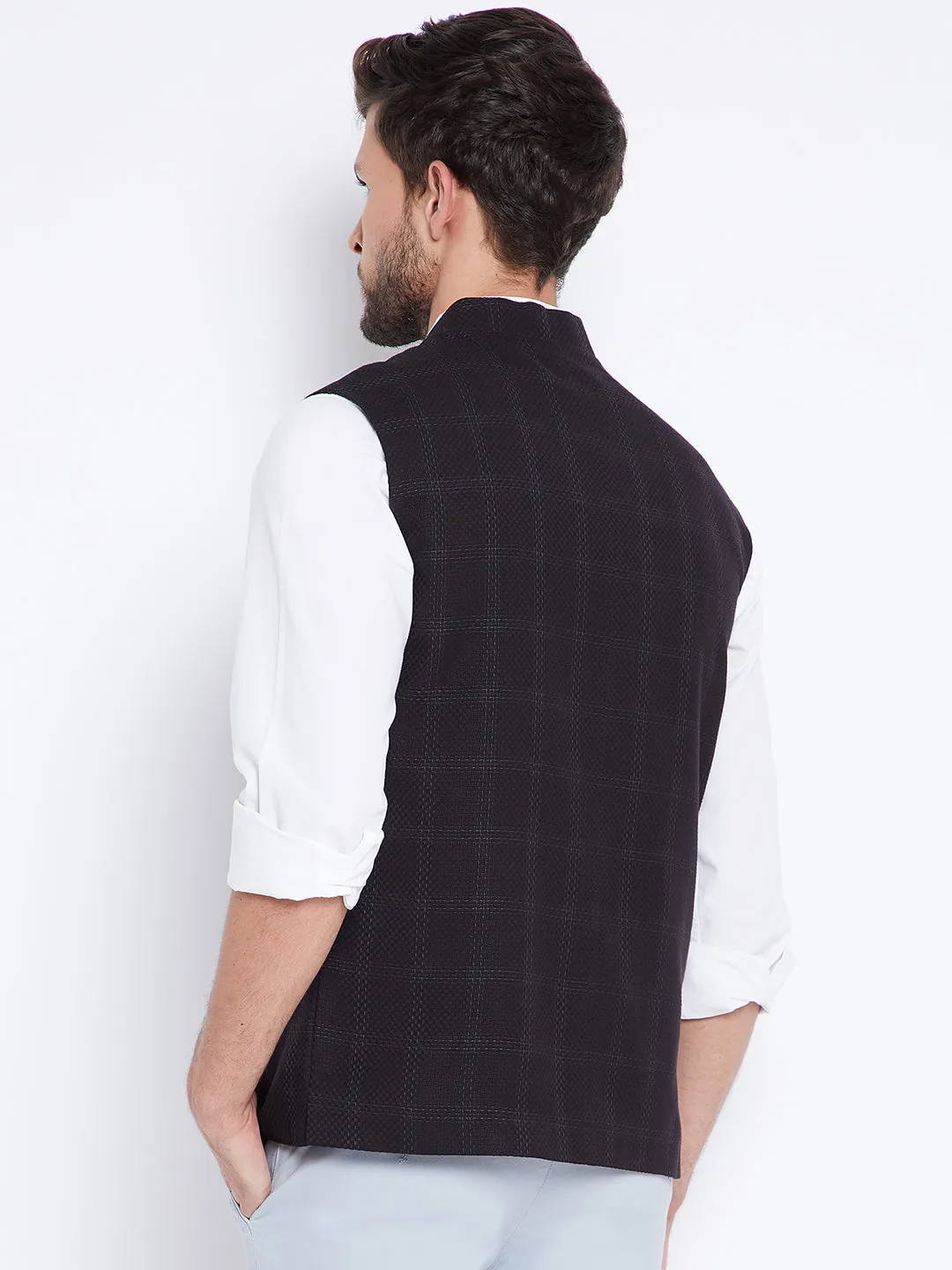 Black Checked Waistcoat