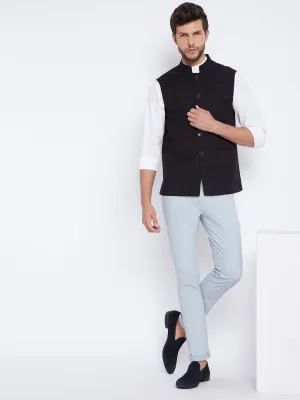 Black Checked Waistcoat