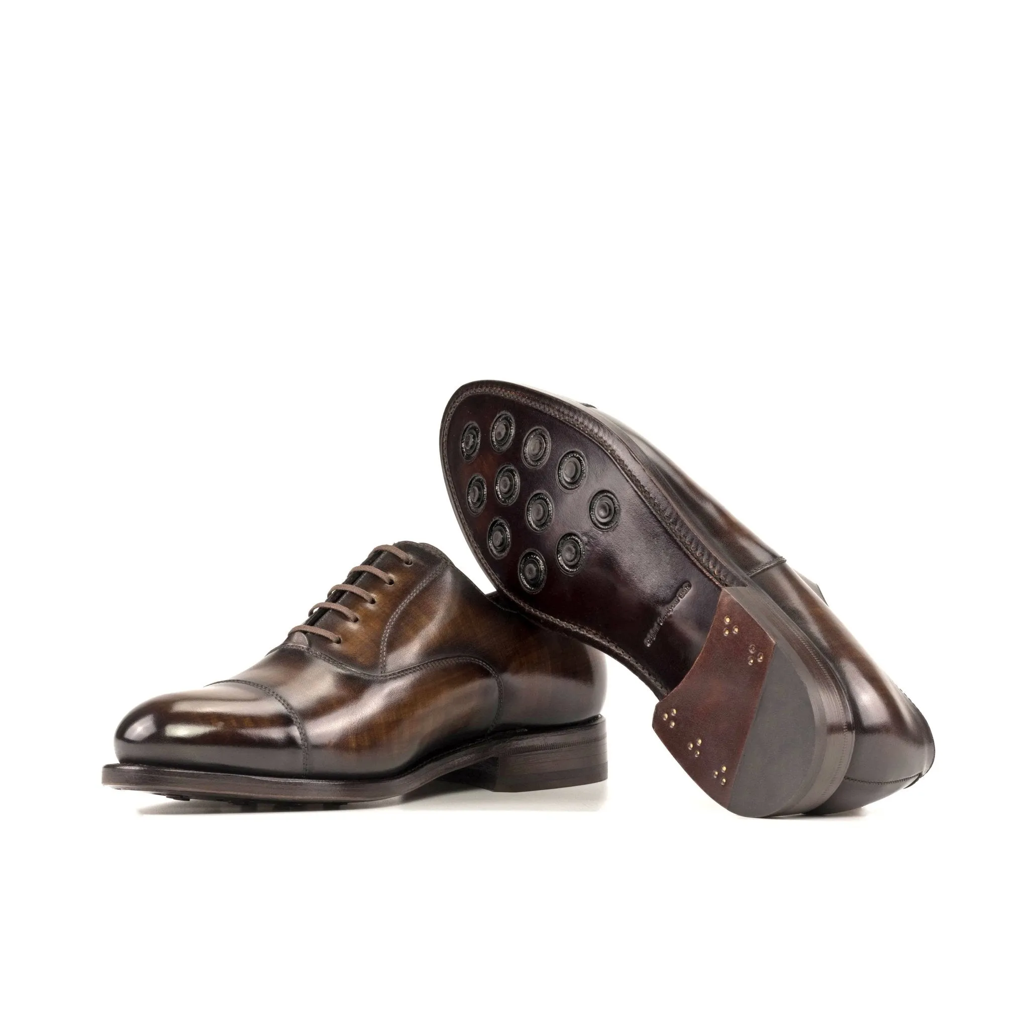 Cap Toe Oxford in Brown Patina