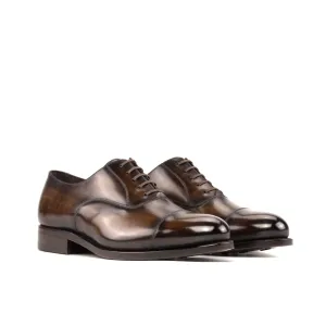 Cap Toe Oxford in Brown Patina