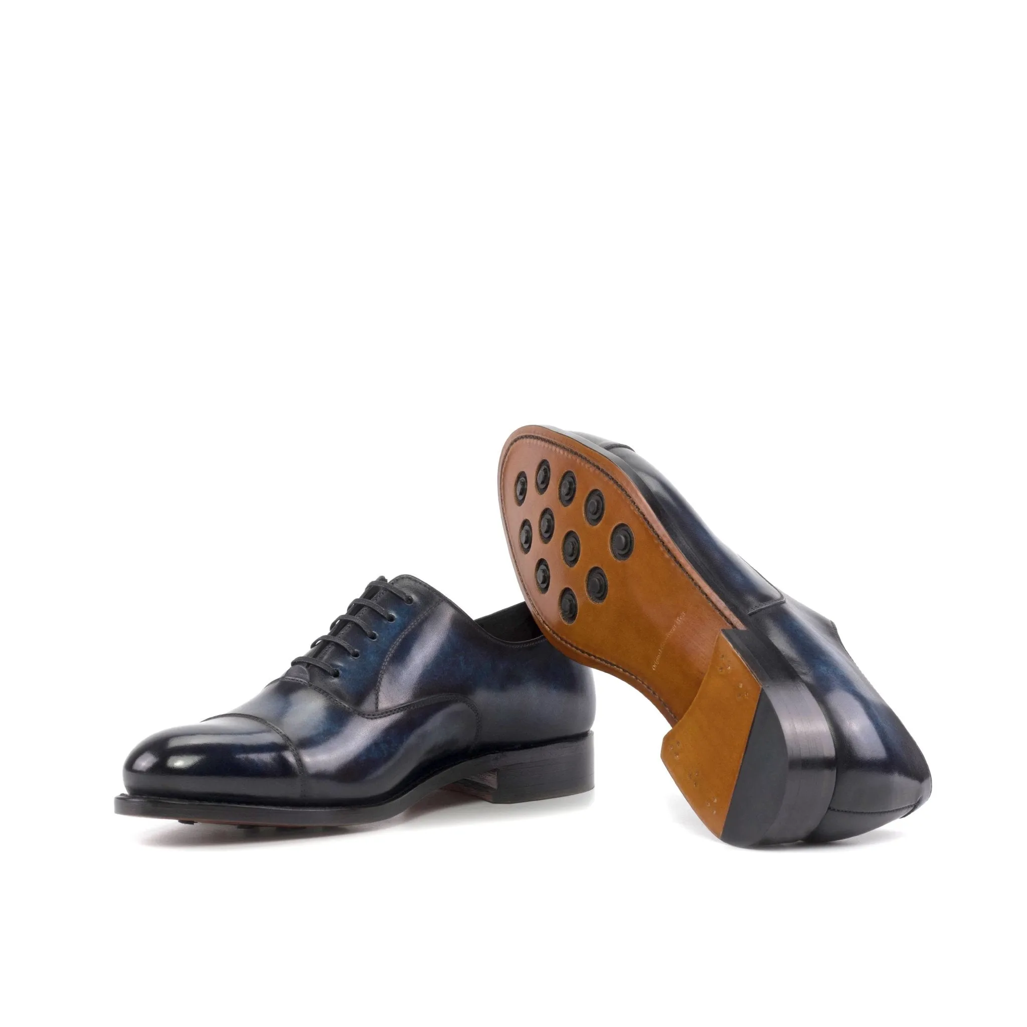 Cap Toe Oxford in Denim Patina