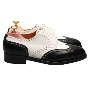 'Darby' Black and White Leather Derby Brogue UK 6 EE