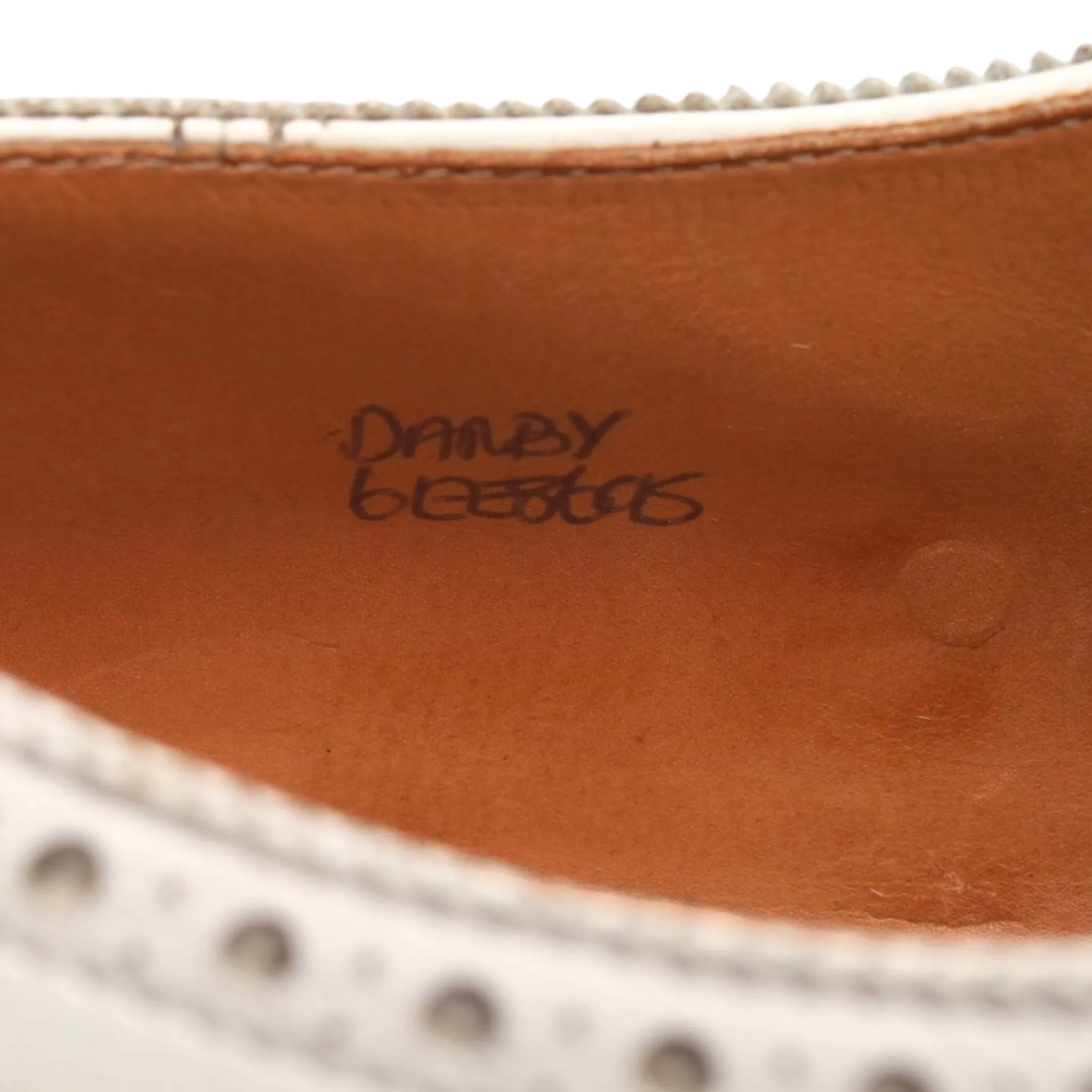 'Darby' Black and White Leather Derby Brogue UK 6 EE
