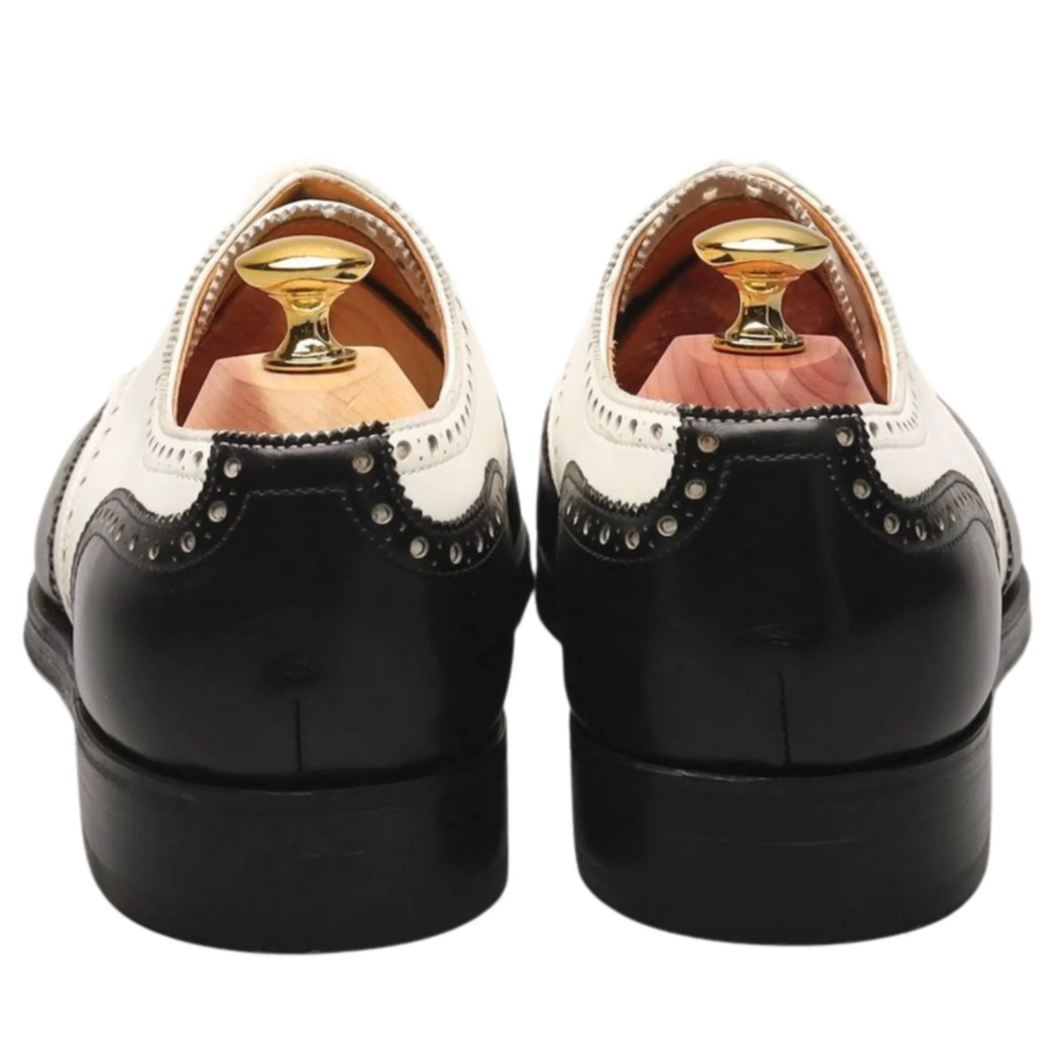 'Darby' Black and White Leather Derby Brogue UK 6 EE