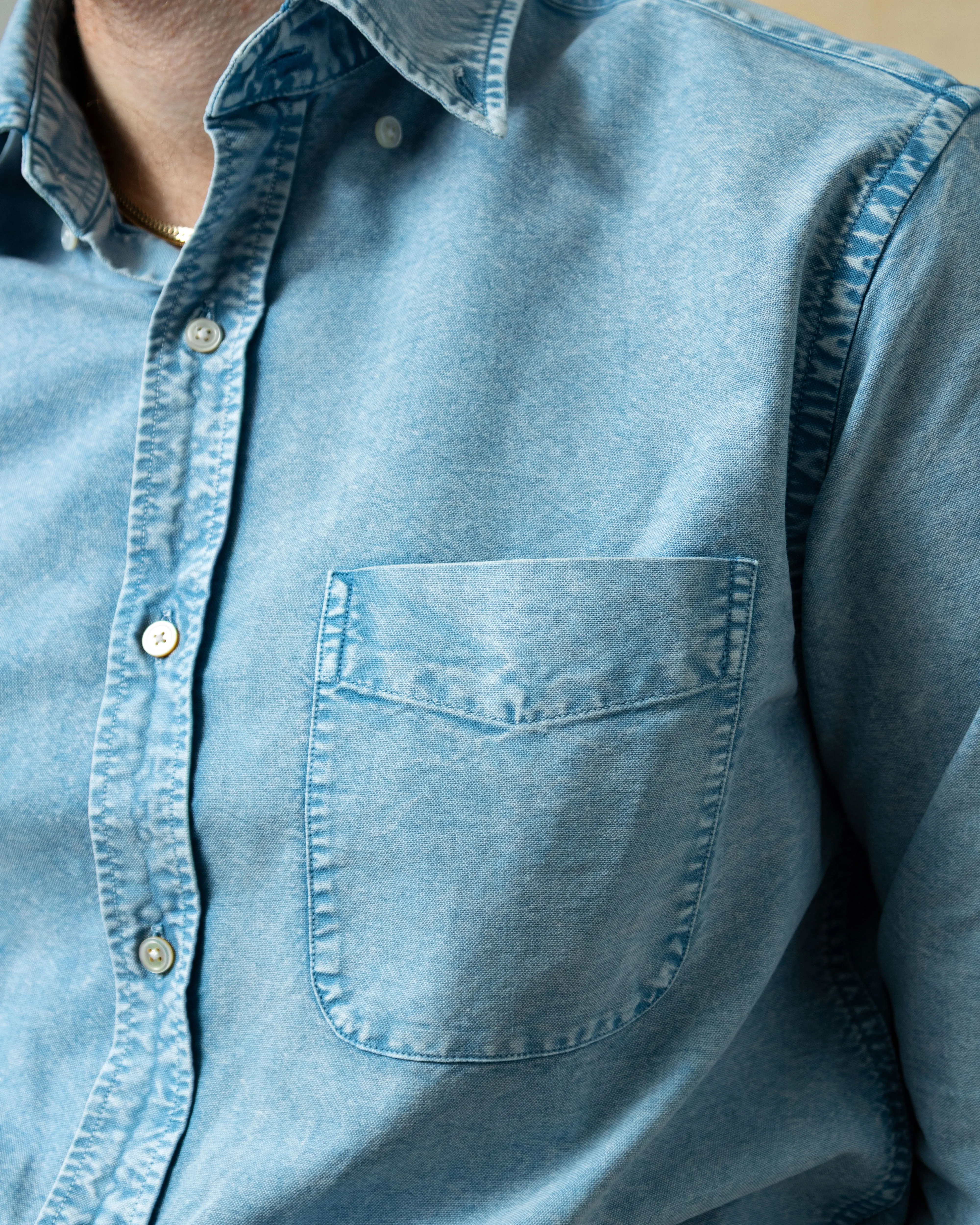 Garment Dyed Oxford Shirt in Mediterranean