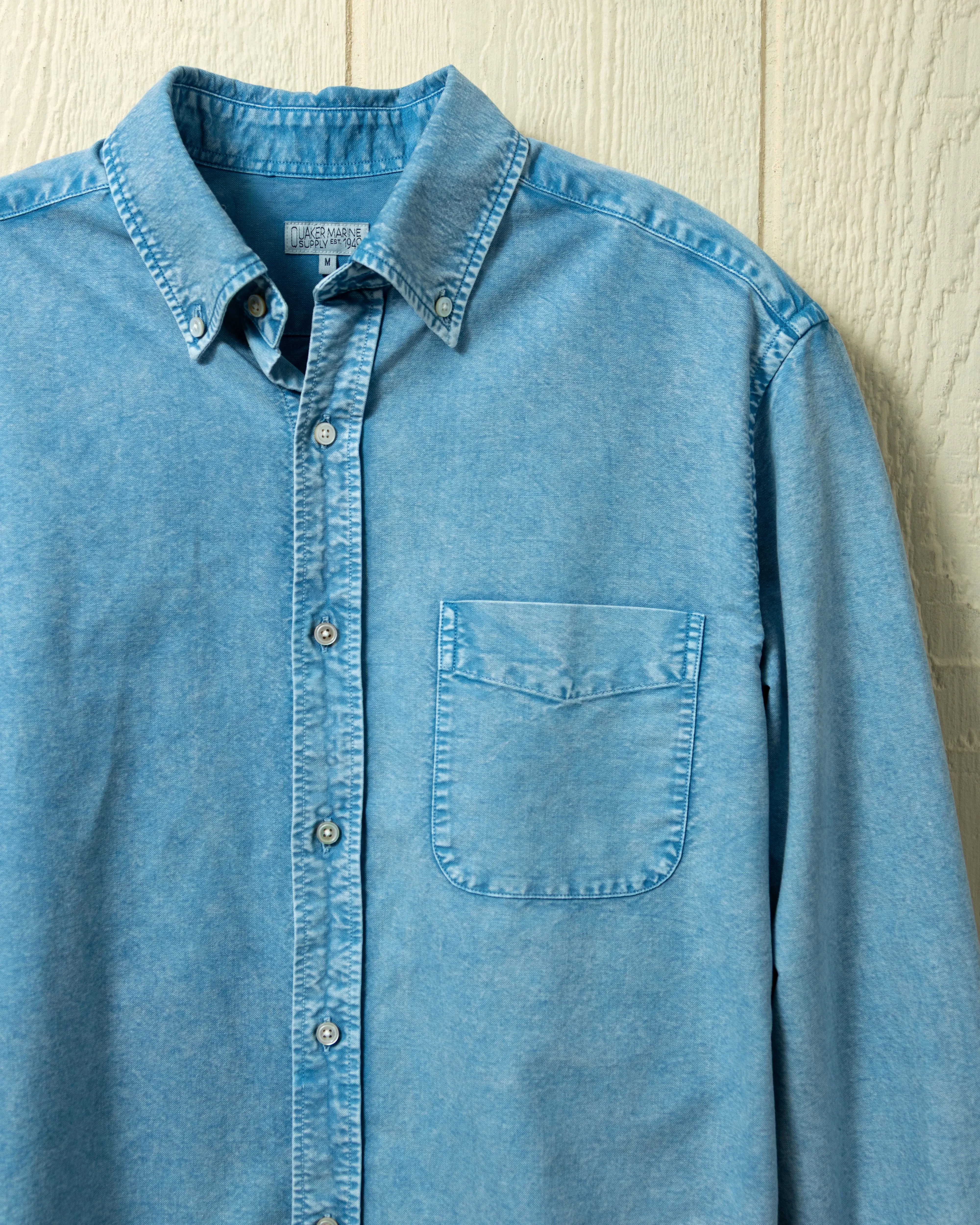 Garment Dyed Oxford Shirt in Mediterranean