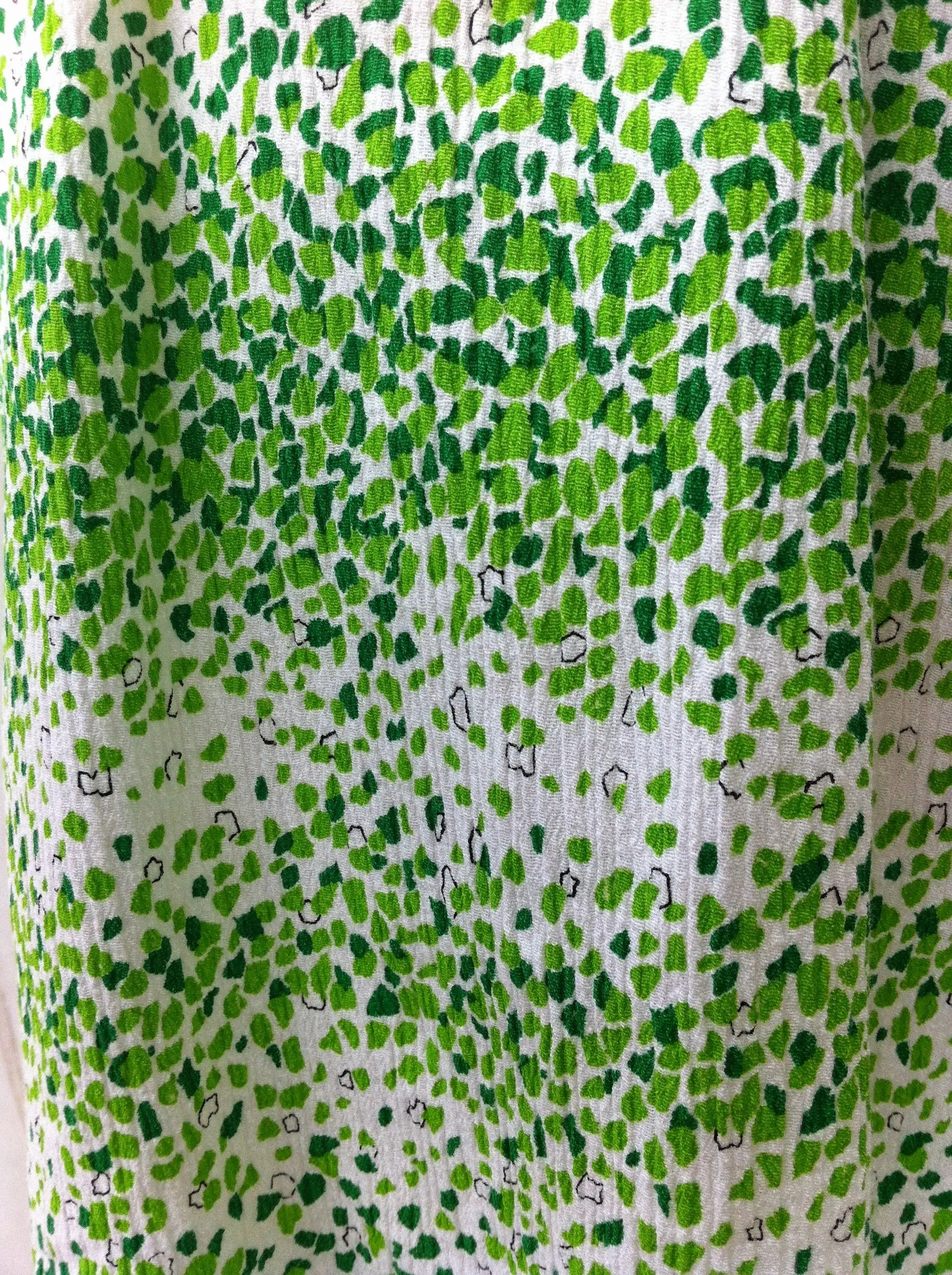 Green Green Grass | Cute retro Vintage 70s polka dot small print Green dress