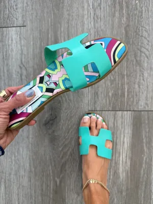 Green Hopefully Yours Sandals