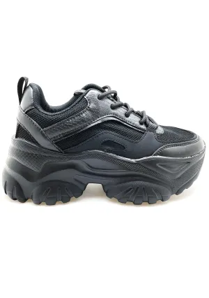 HANNA Blackout Beat Black Platform Sneakers