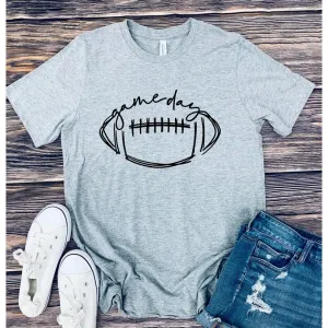 I Heart Game Day's Football Tee(Gray)