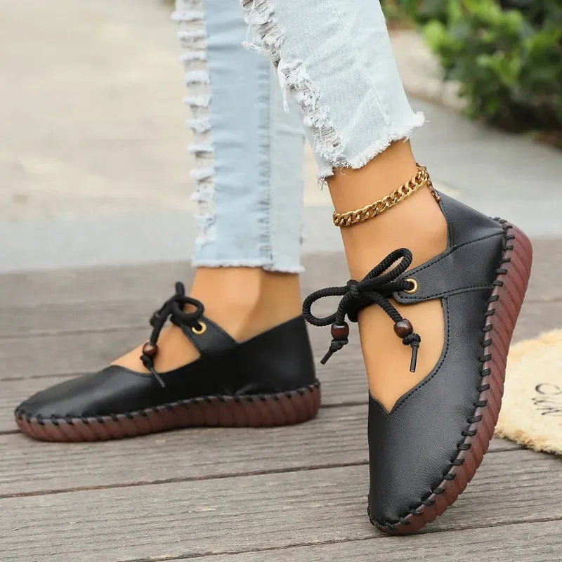 Lace Up Moccasins Flats