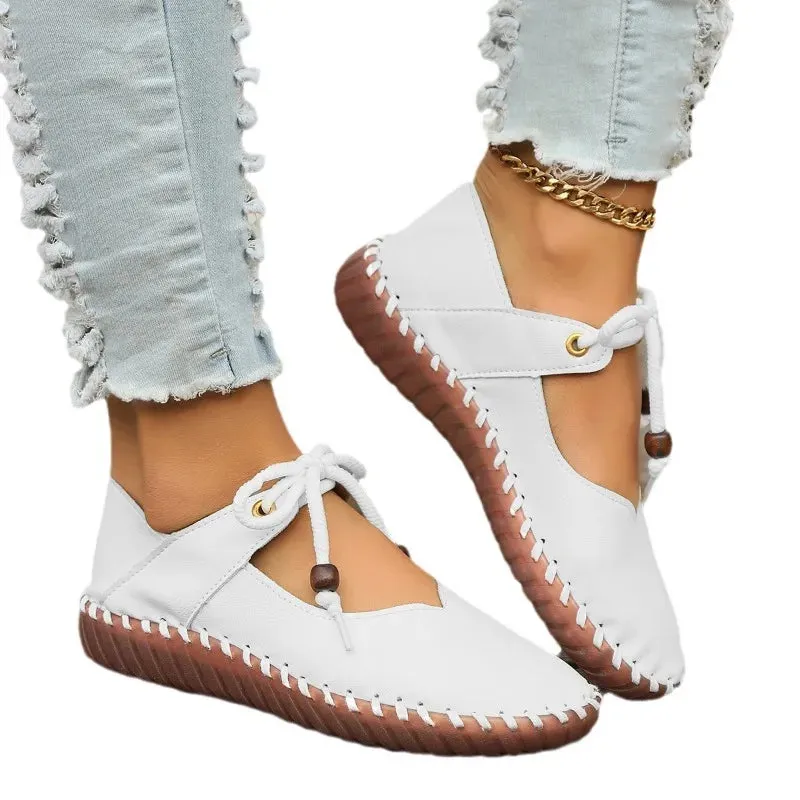 Lace Up Moccasins Flats