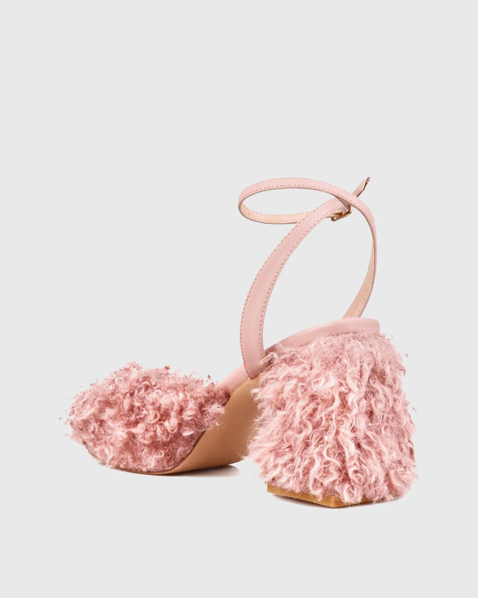 Luisella Faux Fur Sandals In Pink