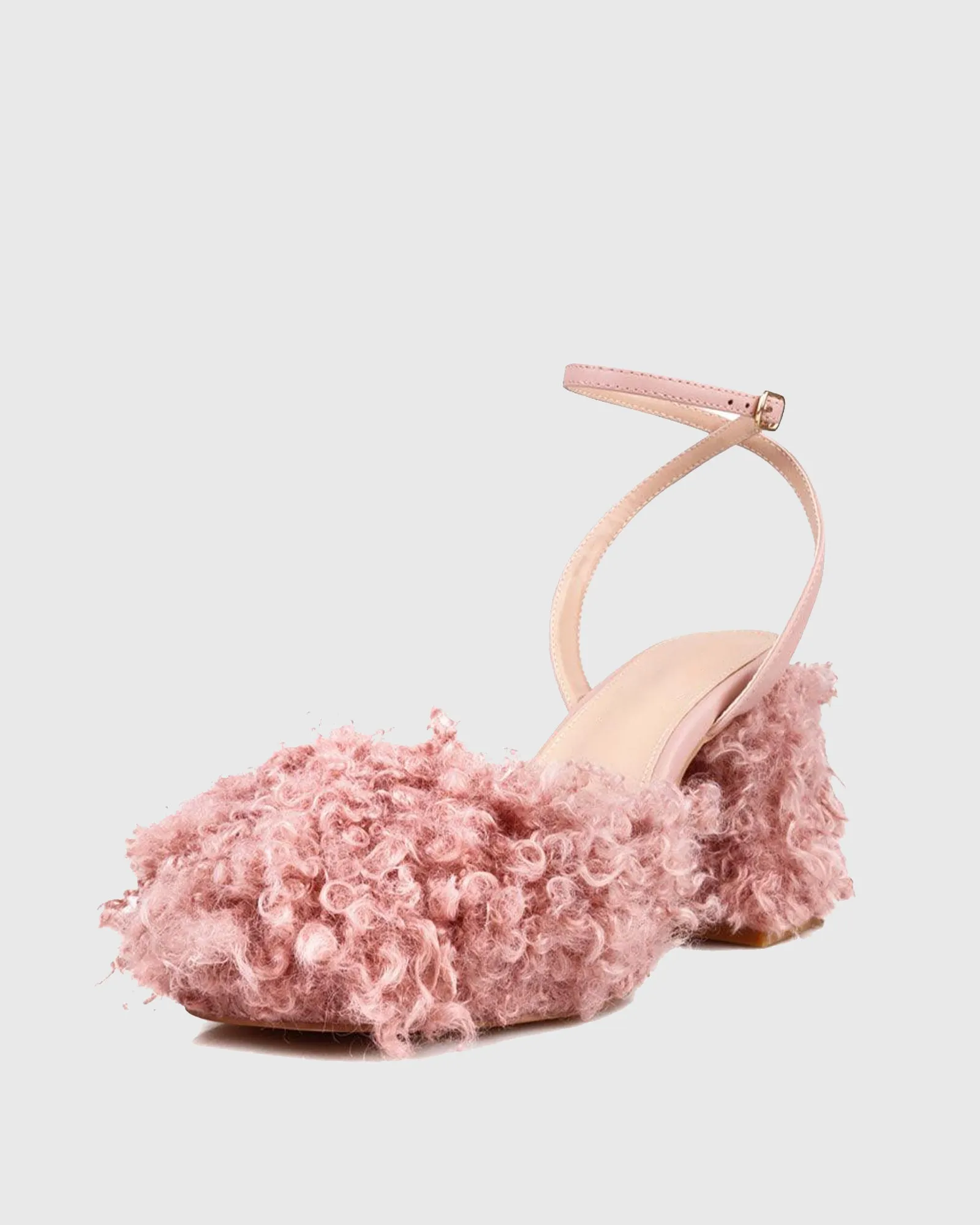 Luisella Faux Fur Sandals In Pink