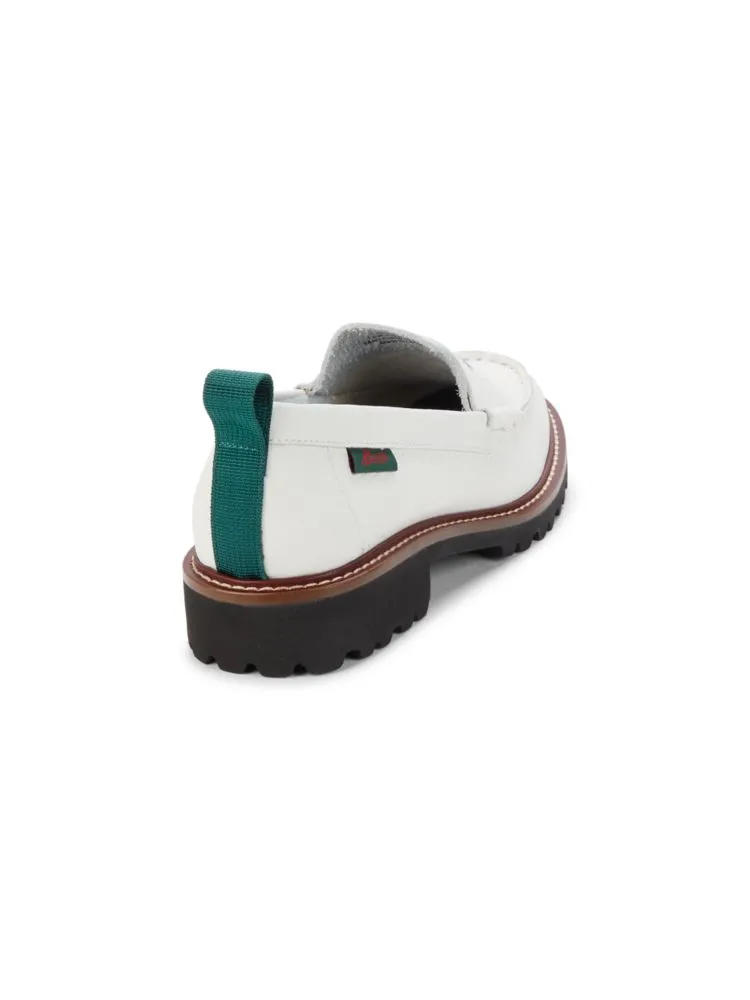 Modern Whitney Lug Sole Gpenny loafers. Bass, white