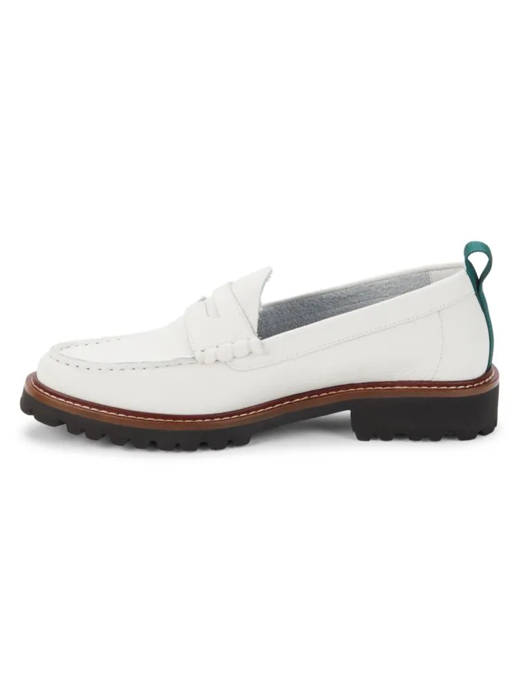 Modern Whitney Lug Sole Gpenny loafers. Bass, white