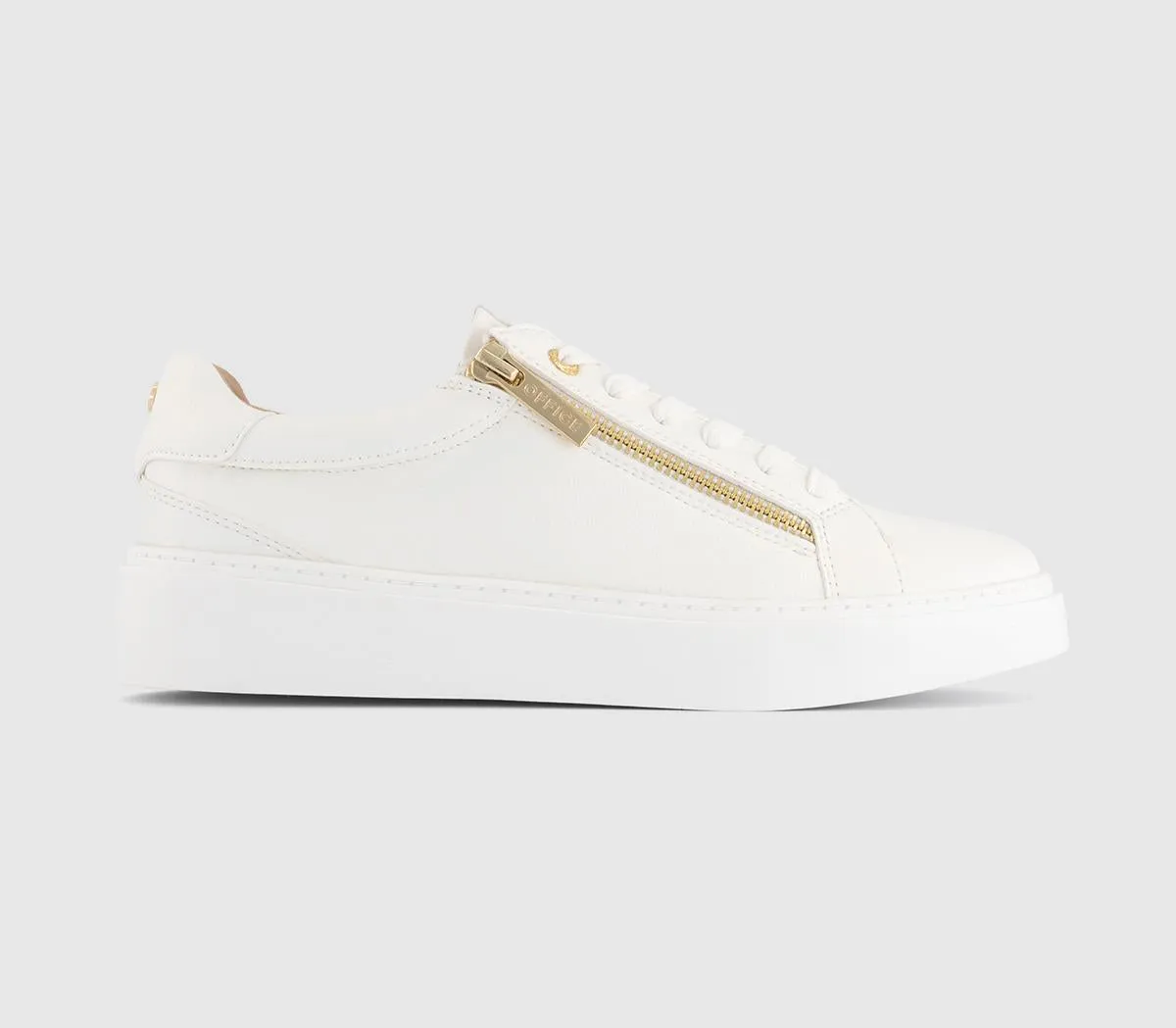 OFFICE Toronto Side Zip Trainers White