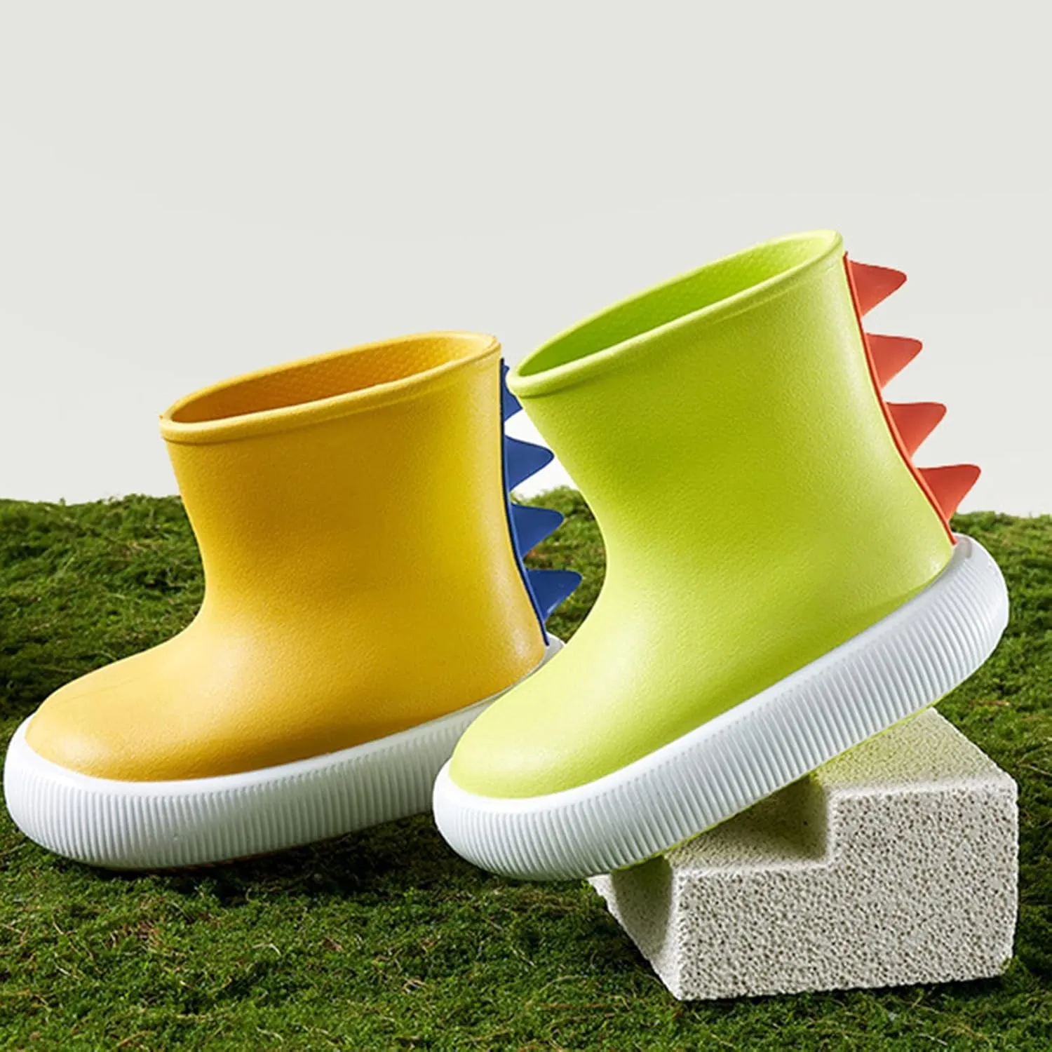 Rainboots Boots Boys Classic Children Rainboots Rubber Children Water Shoes Waterproof Rain Boots (Yellow, 4.5-5 Years)