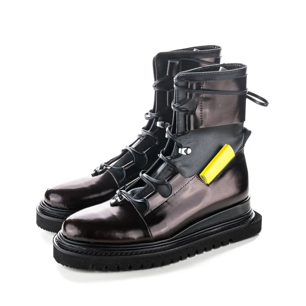 RE// Boost black leather men boots