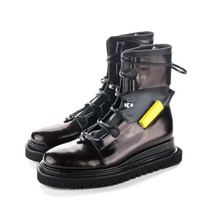 RE// Boost black leather men boots