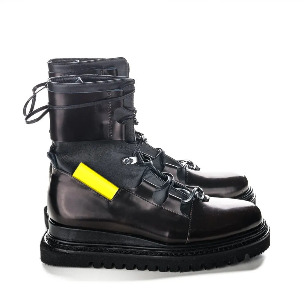 RE// Boost black leather men boots