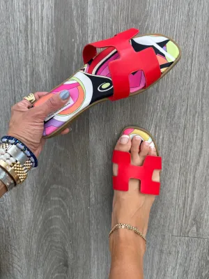 Red Hopefully Yours Sandals