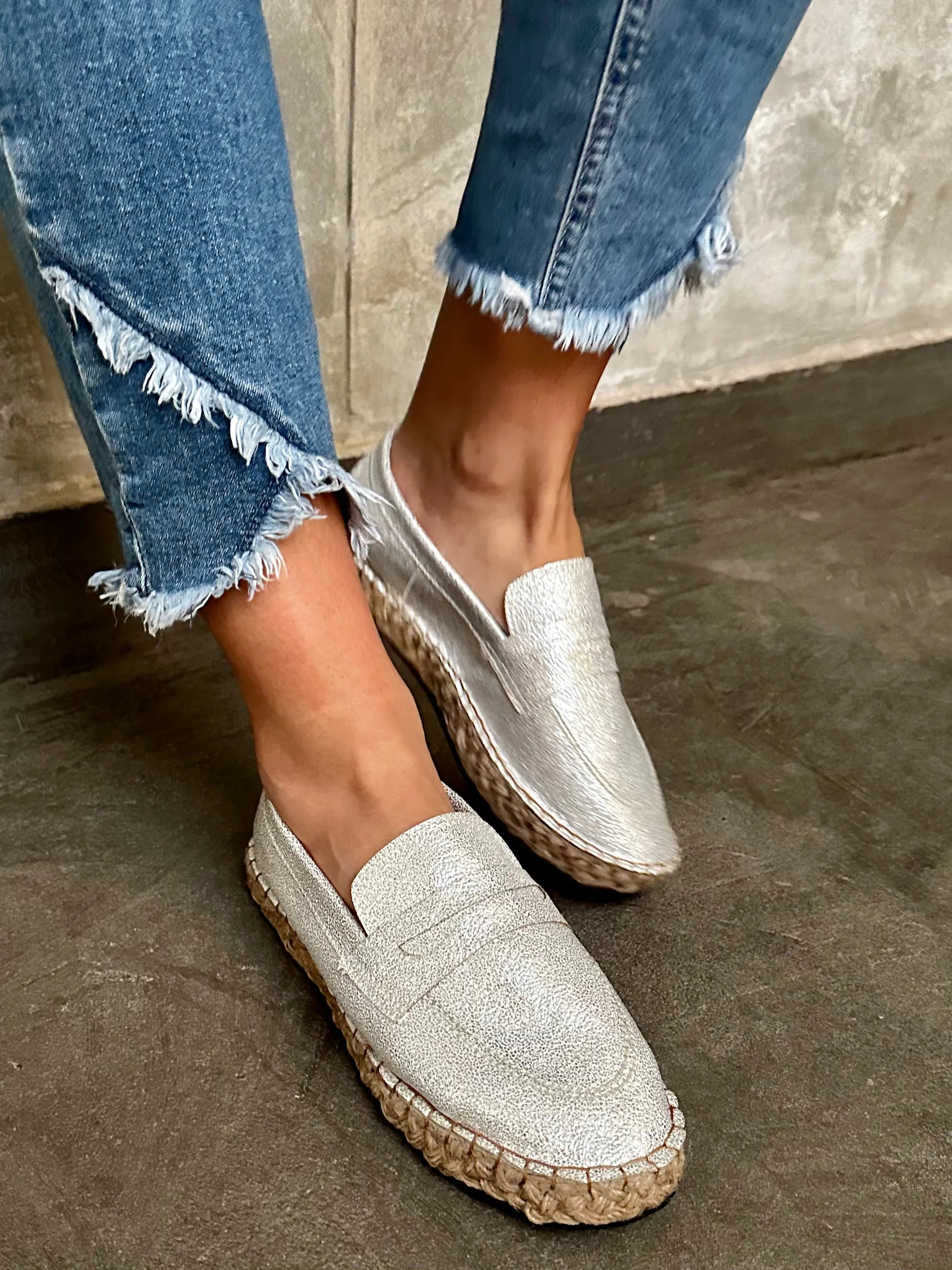 Silver Oxford Espadrille