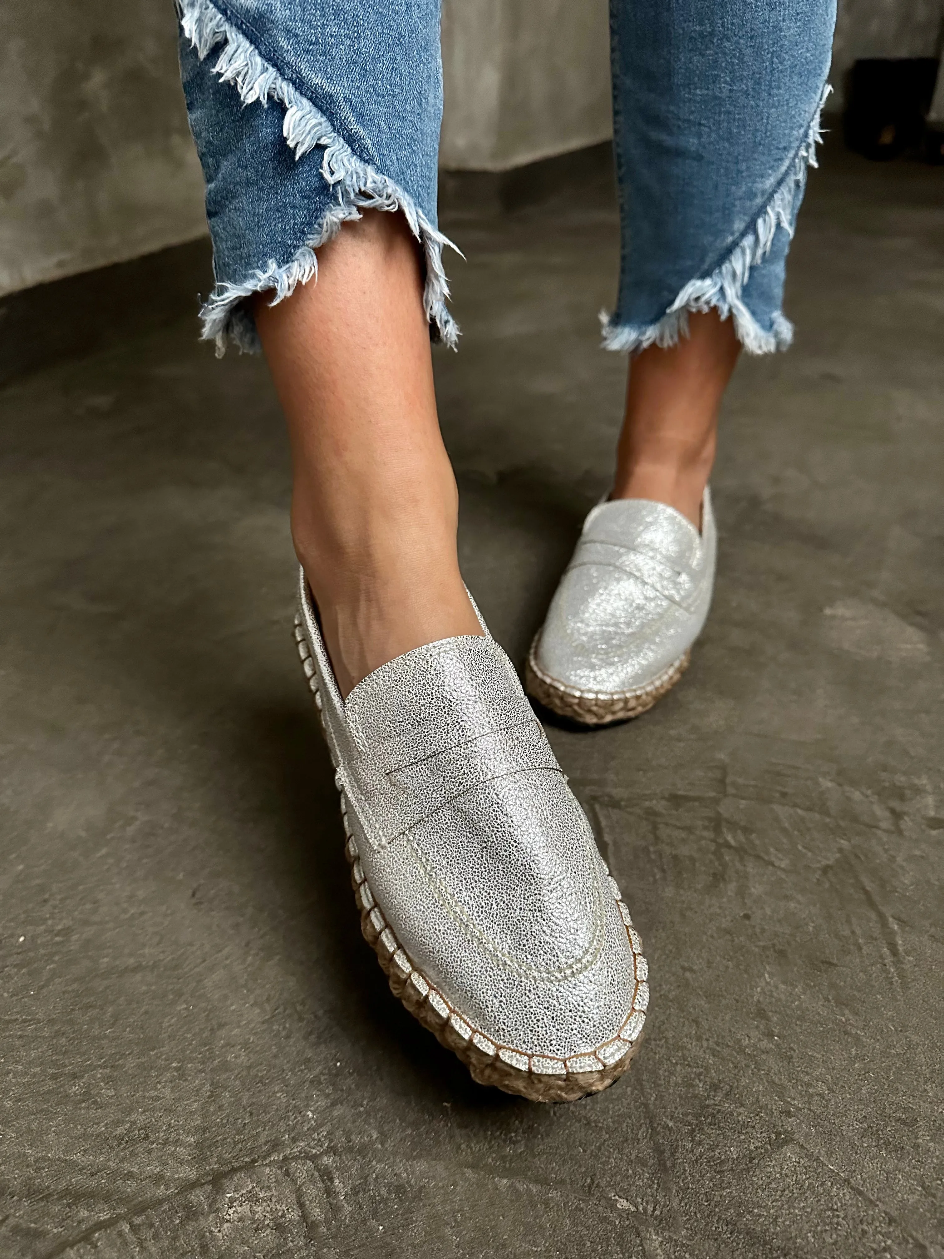 Silver Oxford Espadrille