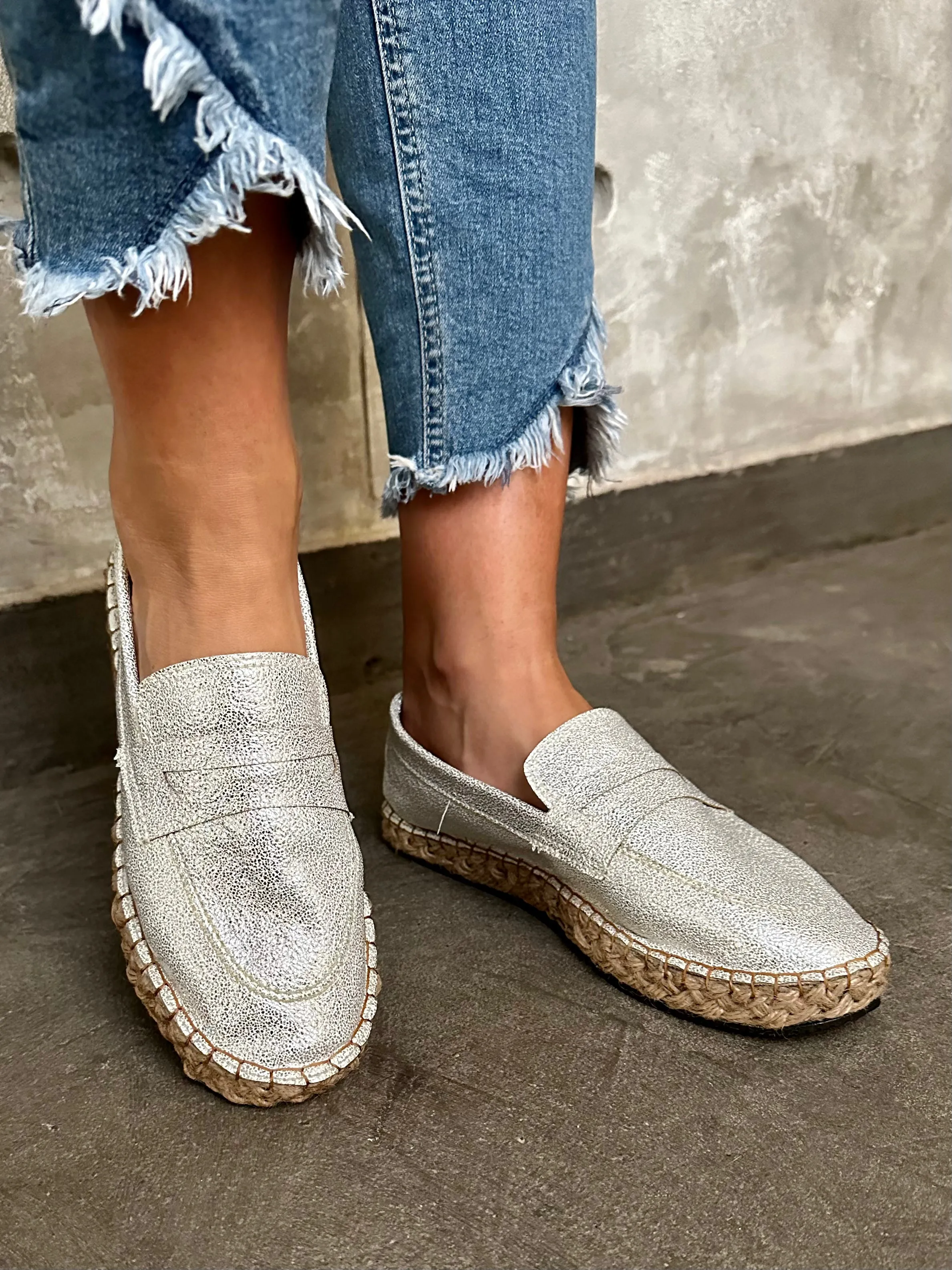 Silver Oxford Espadrille