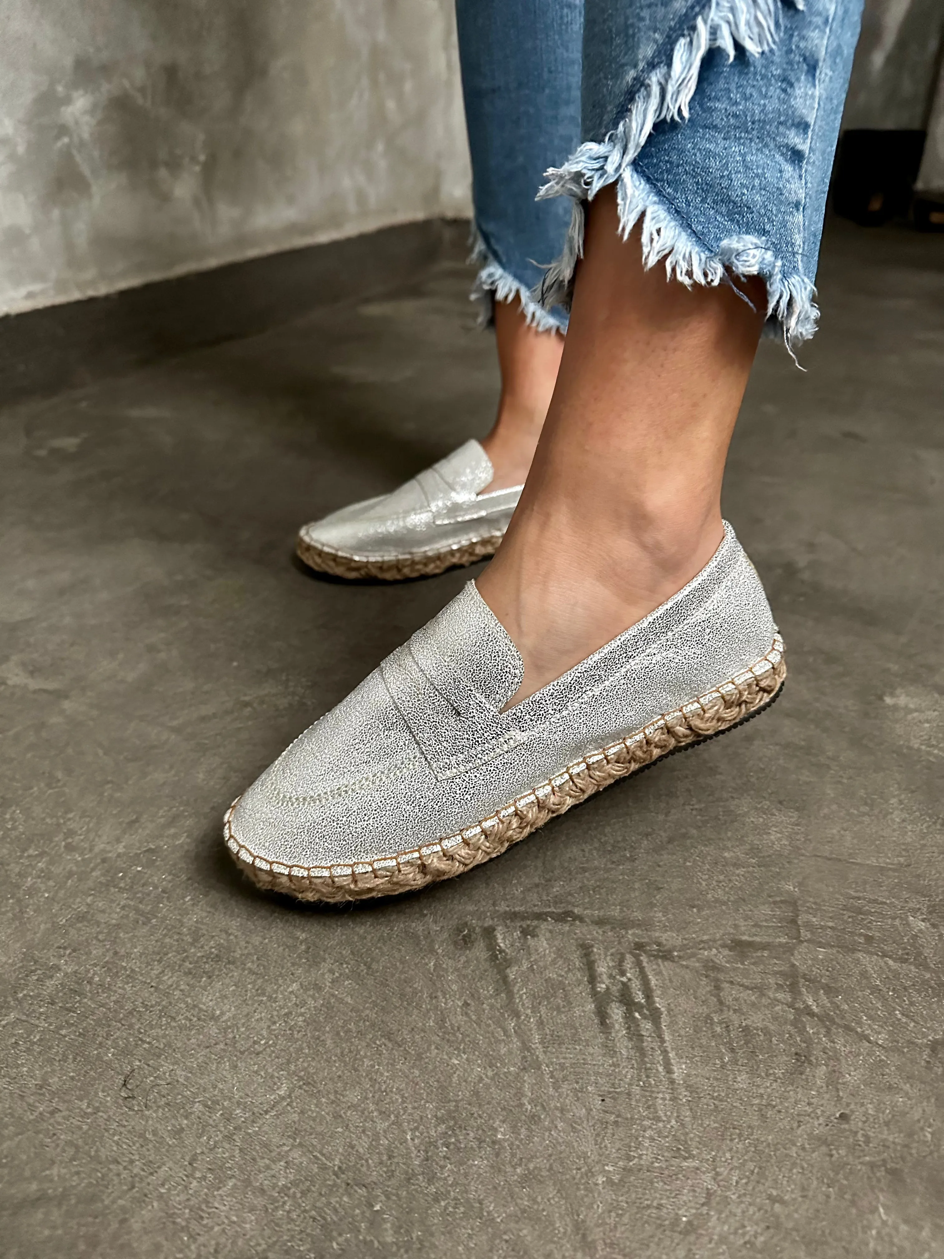 Silver Oxford Espadrille