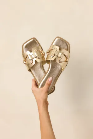 Stepping Stones Metallic Gold Sandals