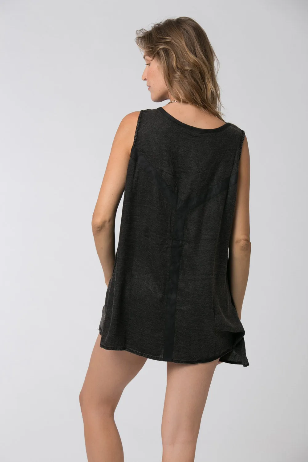 STONE WASH TUNIC BLACK