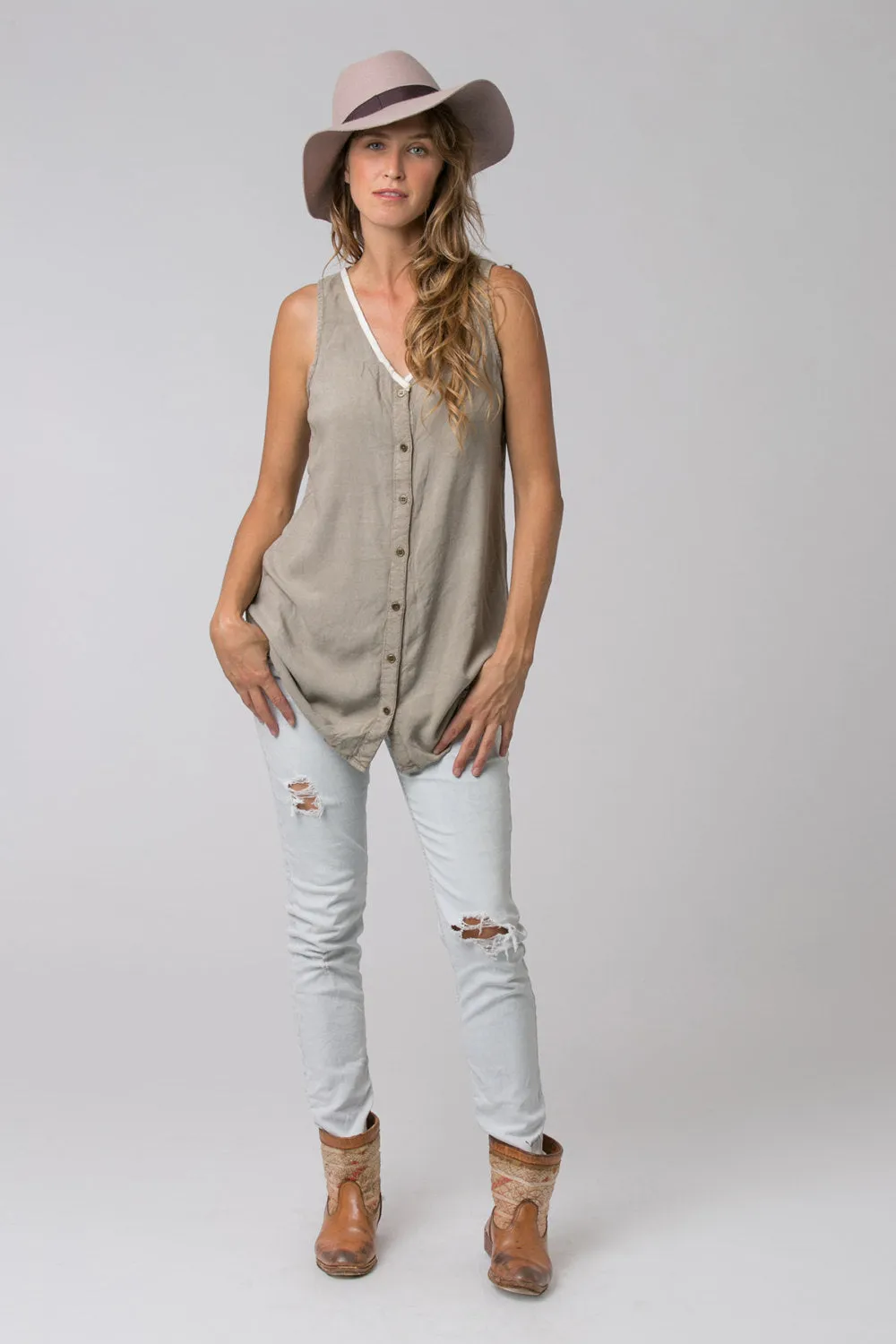 STONE WASH TUNIC GREY