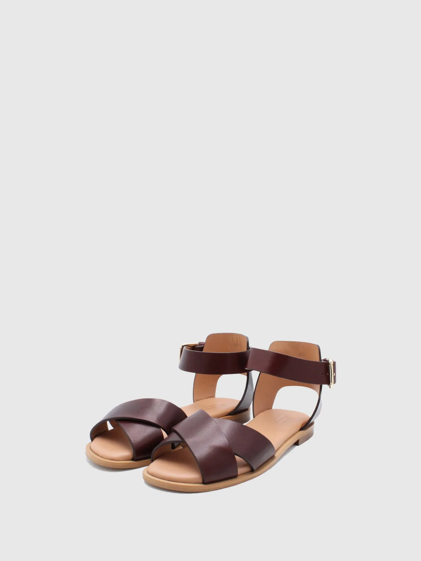 Strappy Sandals Emerald Dark Brown