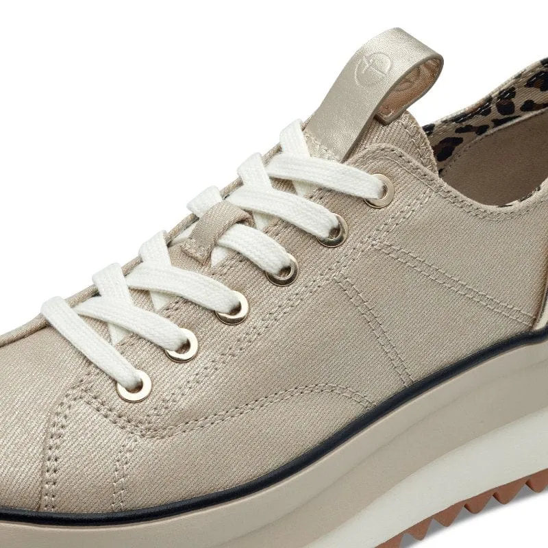 Tamaris Womens Gold Lace-Up Shoe 1-23731-41