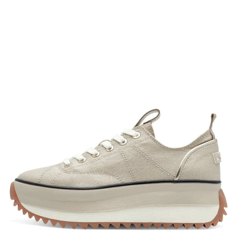 Tamaris Womens Gold Lace-Up Shoe 1-23731-41