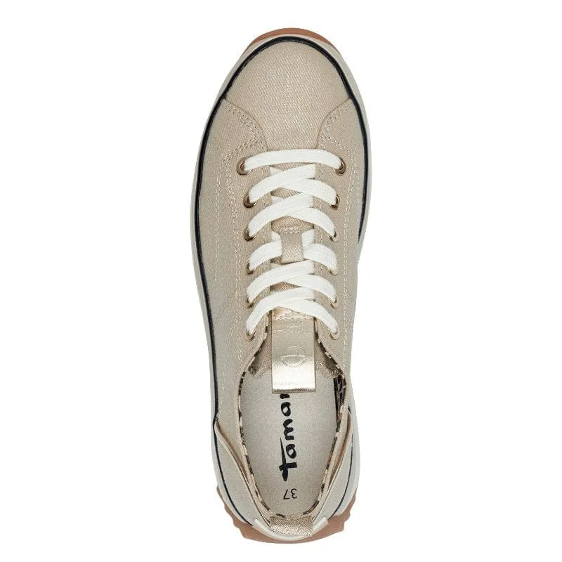 Tamaris Womens Gold Lace-Up Shoe 1-23731-41