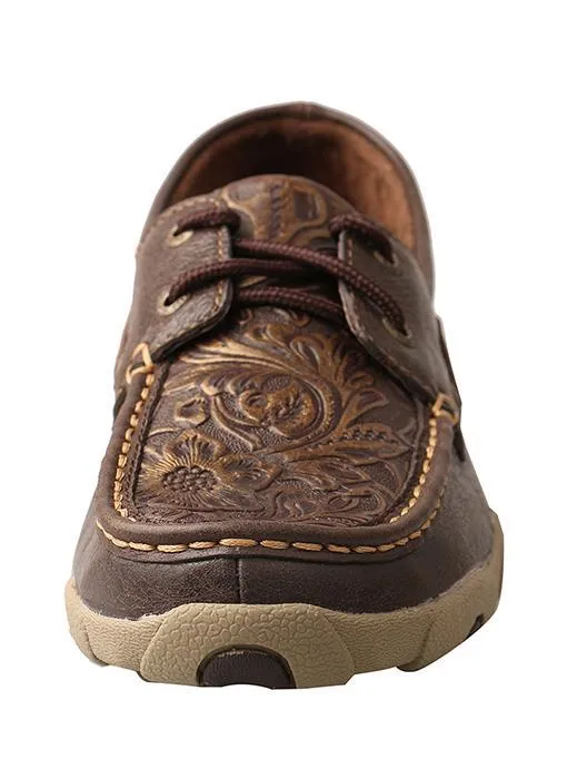 Twisted X Women’s Driving Moccasins – Brown/Emboss Flower