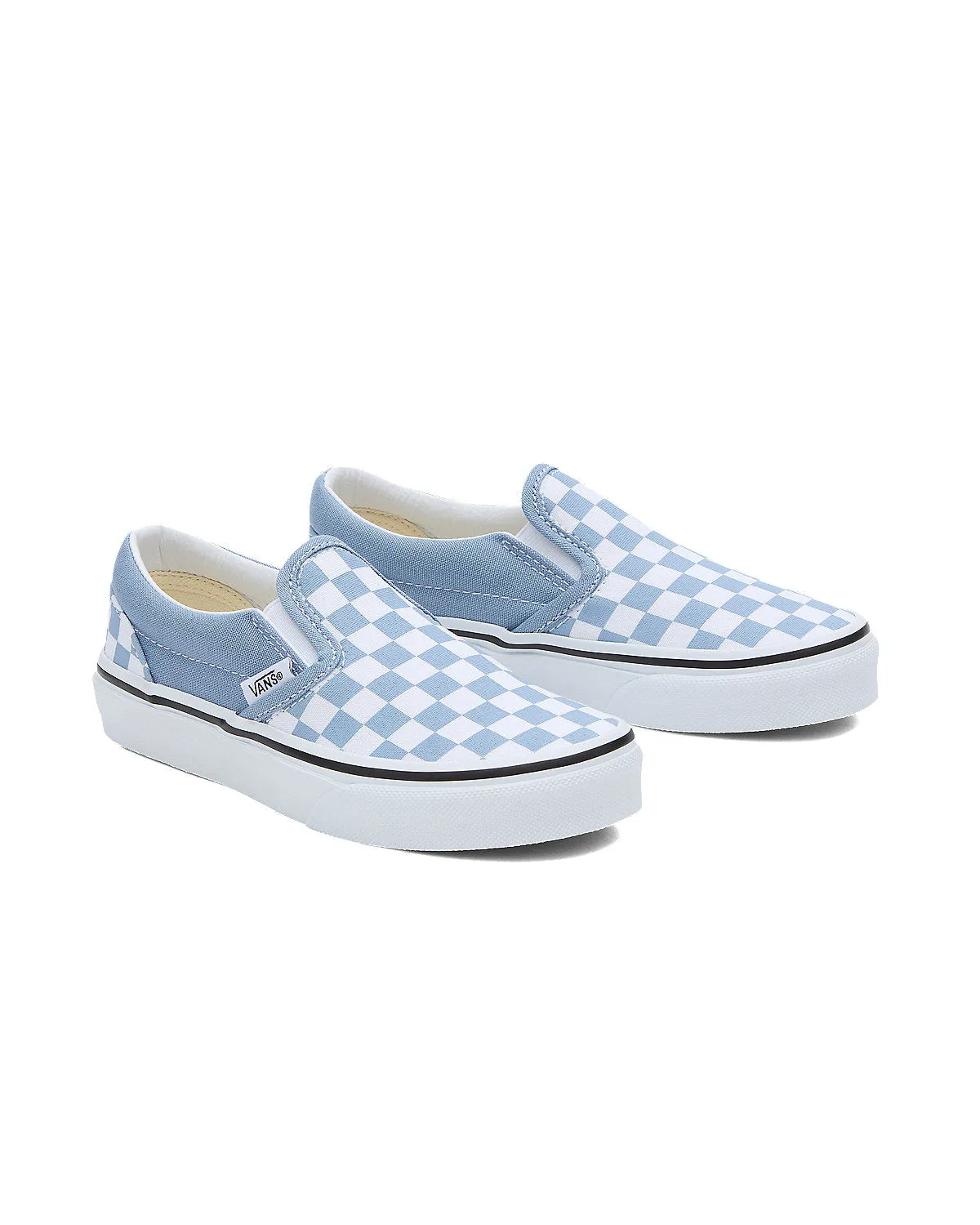 VANS Kids Classic Slip-On Color Theory Checkerboard Trainers - Dusty Blue