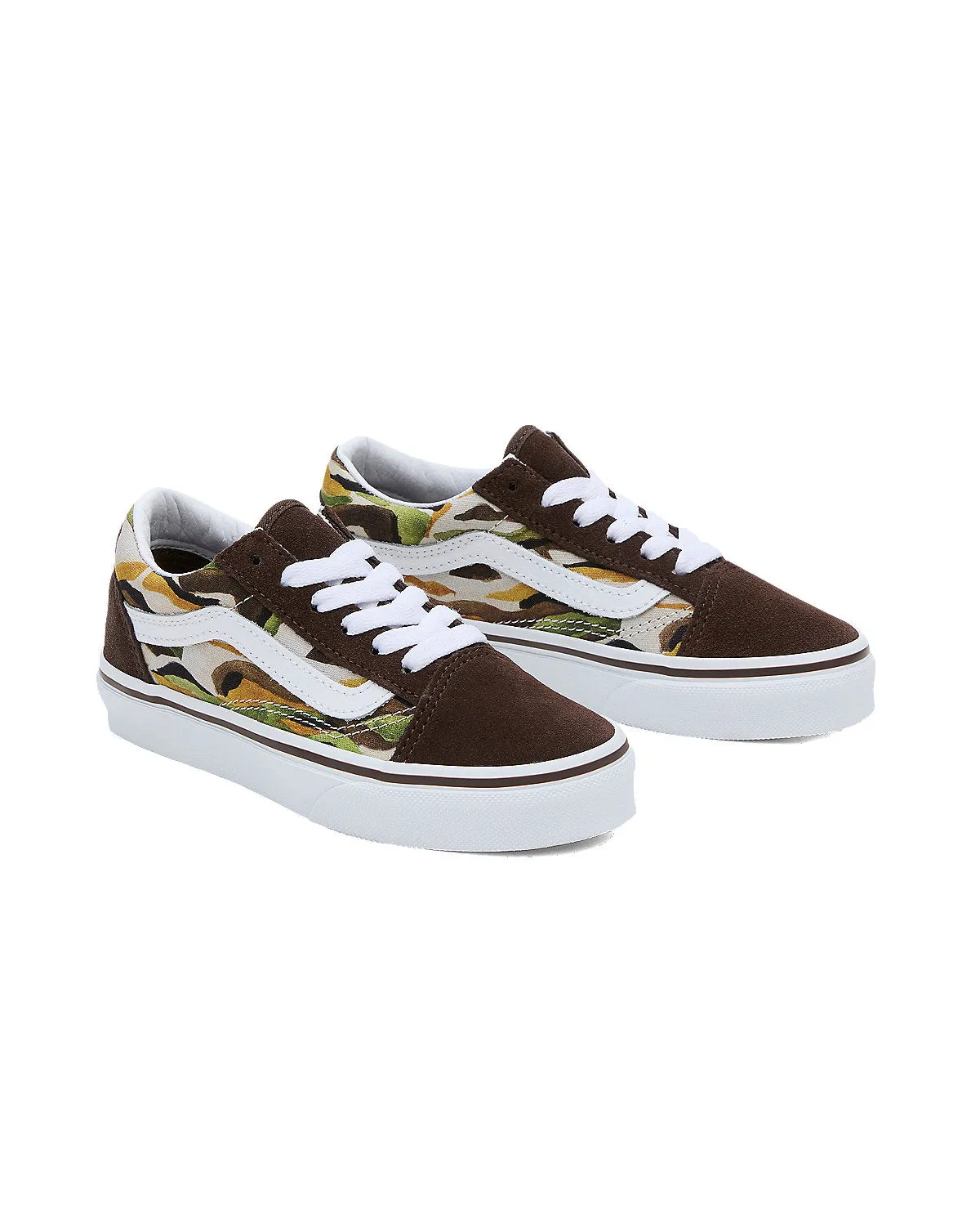 VANS Kids Old Skool Painted Camo Trainers - Brown