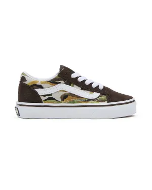 VANS Kids Old Skool Painted Camo Trainers - Brown