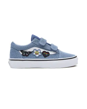 VANS Kids Old Skool V Trainers - Denim Navy / True White