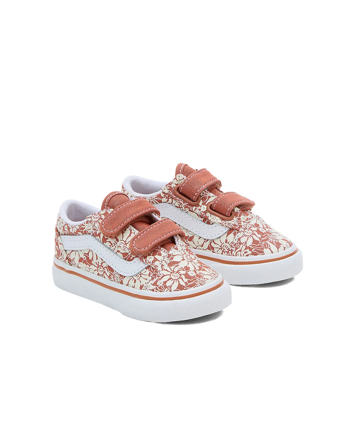 VANS Toddler Old Skool V Summer Bloom Trainers - Autumn Leaf