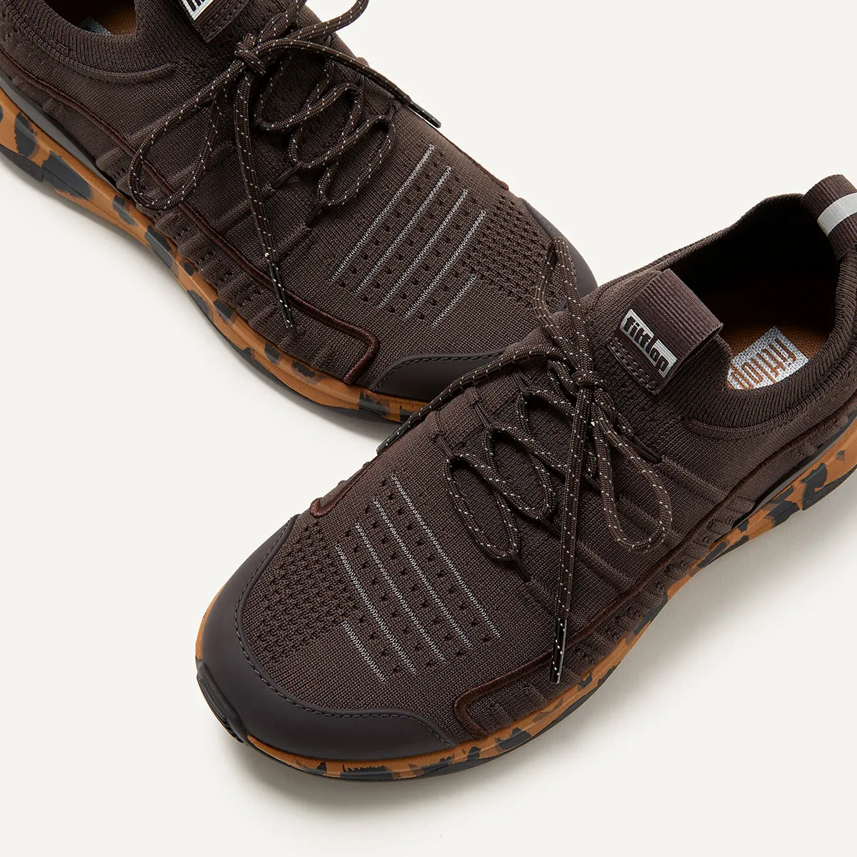 VITAMIN FF Leopard-Sole Knit Sports Trainers