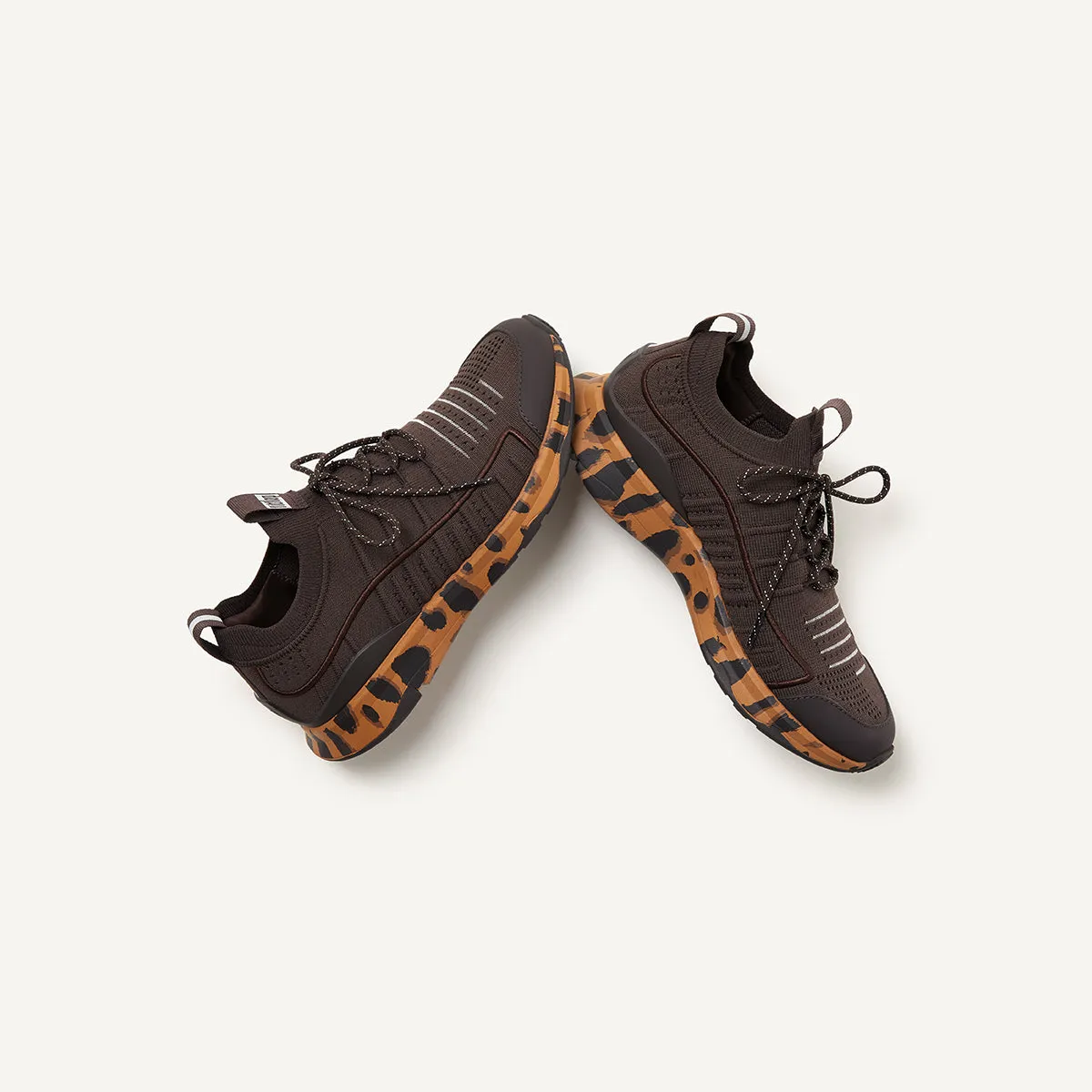 VITAMIN FF Leopard-Sole Knit Sports Trainers