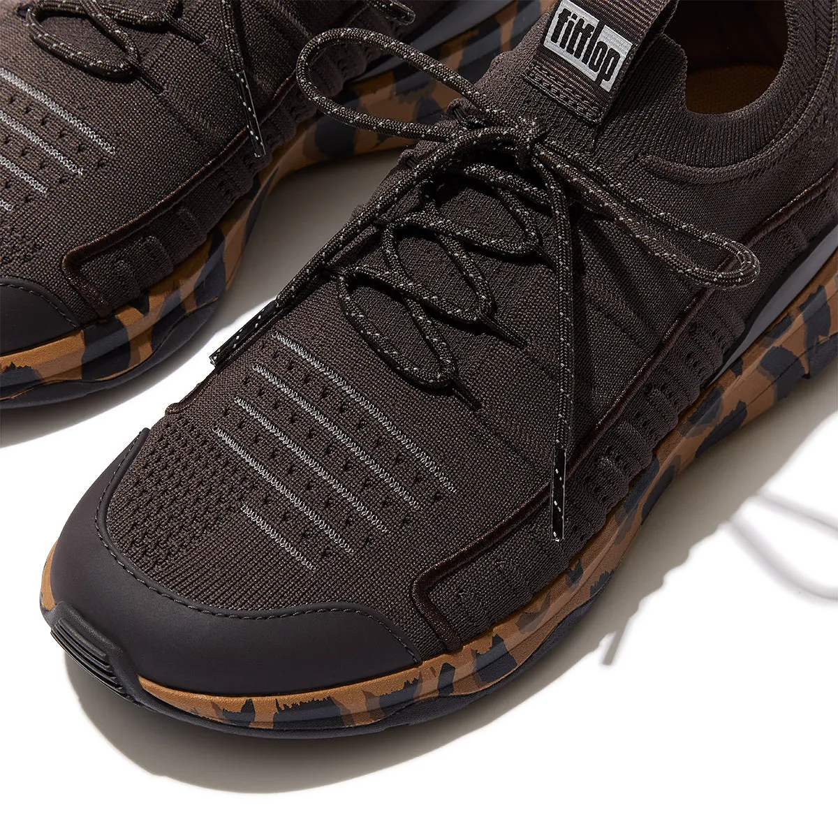 VITAMIN FF Leopard-Sole Knit Sports Trainers