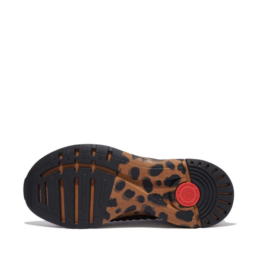 VITAMIN FF Leopard-Sole Knit Sports Trainers