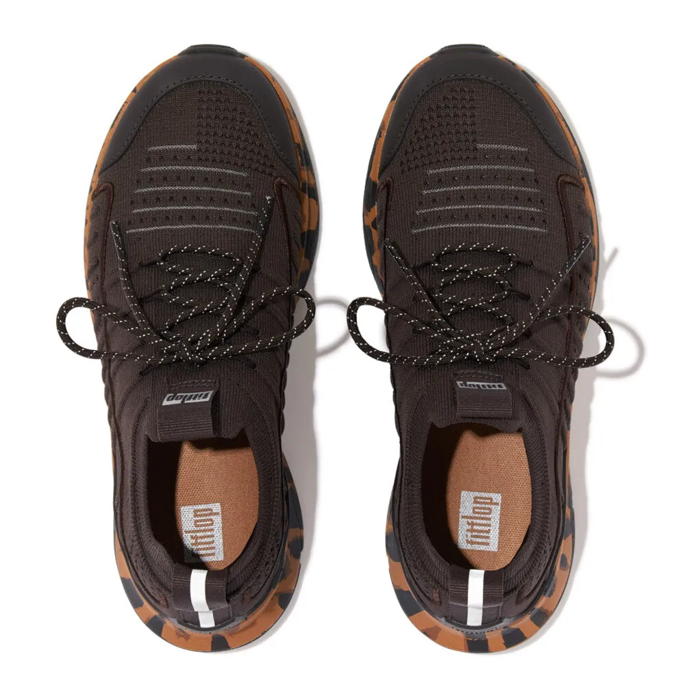 VITAMIN FF Leopard-Sole Knit Sports Trainers